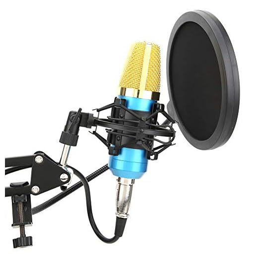 equipamento de estúdioCondenser Microfone condensador microfoneKit KTV Singing Studio Gravação Transmissão para Computador LaptopPacote de equipamentos de podcast(扁金蓝)