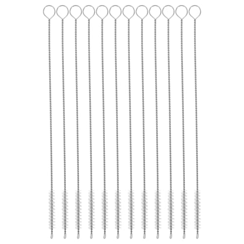 KICHOUSE 12pcs Stainless Steel Straw Brush Water Bottle Clear Water Bottles Straws Long Straw Cleaner Brush Cleaning Brushes for Household Use Portable Straw 304 Stainless Steel