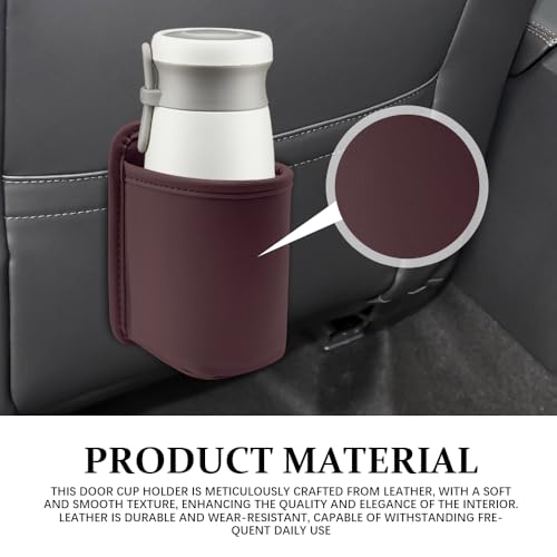 Portavasos grande para puerta de carro, sujetador universal cuero miniatura 6