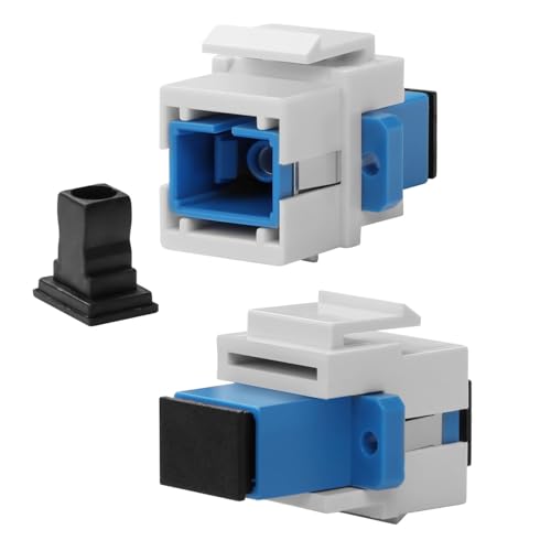 QIANRENON SC Fibre Keystone Panel Module Adapter SC Fibre Optic Female to Female Keystone Jack Coupler SC Fibre Keystone Wall Plate Socket Connector, for Patch Panel Wall Plate,White, 2Pcs QIANRENON SC Fibre Keystone Panel Module Adapter SC Fibre Optic Female to Female Keystone Jack Coupler SC Fibre Keystone Wall Plate Socket Connector, for Patch Panel Wall Plate,White, 2Pcs