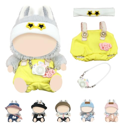 Kleidung für 17 cm La Puppe – Niedliches Mini DIY Outfit Set mit Anziehzubehör Puppenbekleidung Weiches Puppen-Kleidungsset Bekleidungszubehör (ohne Puppe)
