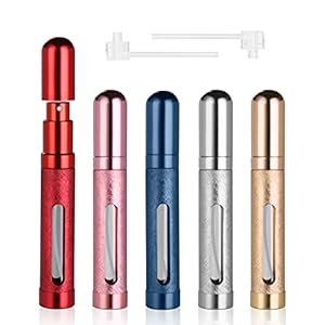 ACWOO Mini Parfümzerstäuber Taschenzerstäuber, 5 Stück 12 ml Nachfüllbar Leer Reise Parfüm Zerstäuber, Mini Portable…