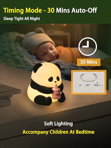 Lámpara de mesa nocturna panda de silicona recargable miniatura 2