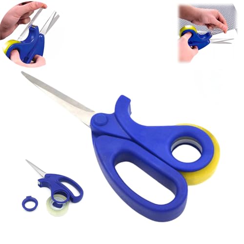 Tijeras y dispensador de cinta adhesiva transparente integrado, tijeras afiladas 2 en 1 con dispensador de cinta, dispensador de cinta de escritorio para envolver regalos, proyectos de manualidades,