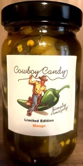 Pepper Junction Cowboy Candy, Mango Flavored Candied Jalapenos with Fresh Mango, 8 fl oz