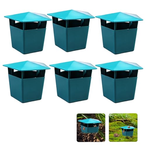 Snail Slug Beer Plastic Box for Garden Farm 5.1' x 4.1' (6PCS)
