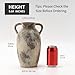 PORCER 9.84 Inch Ceramic Vase with Handles, Tuscan Decor Antique Terracotta Vase, Rustic Decorative Flower Vase for Home Decor, Farmhouse, Living Room, Table, Bedroom, Office, Entrance- Gray
