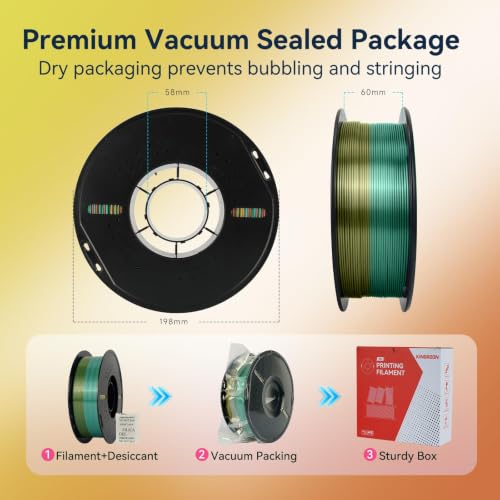 Image of Kingroon Silk PLA Filament 1.75mm Rainbow Color Changing Filament 3D Printer Filament 1kg Dimensional Accuracy ±0.03mm,Fit Most 3D Printer(Macaron)