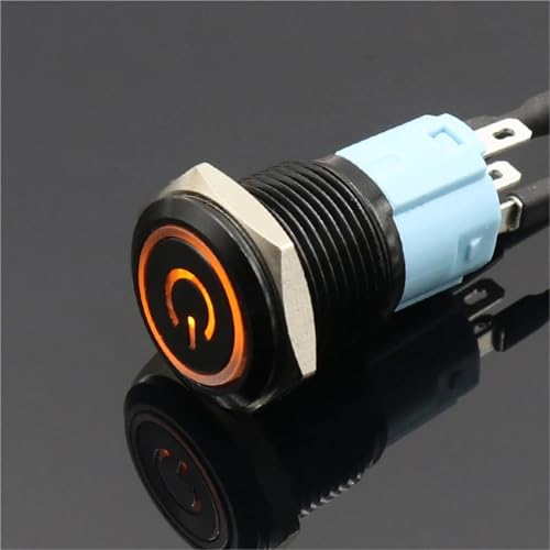 Bouton-poussoir 16mm avec indicateur LED orange 220V pour commande stable