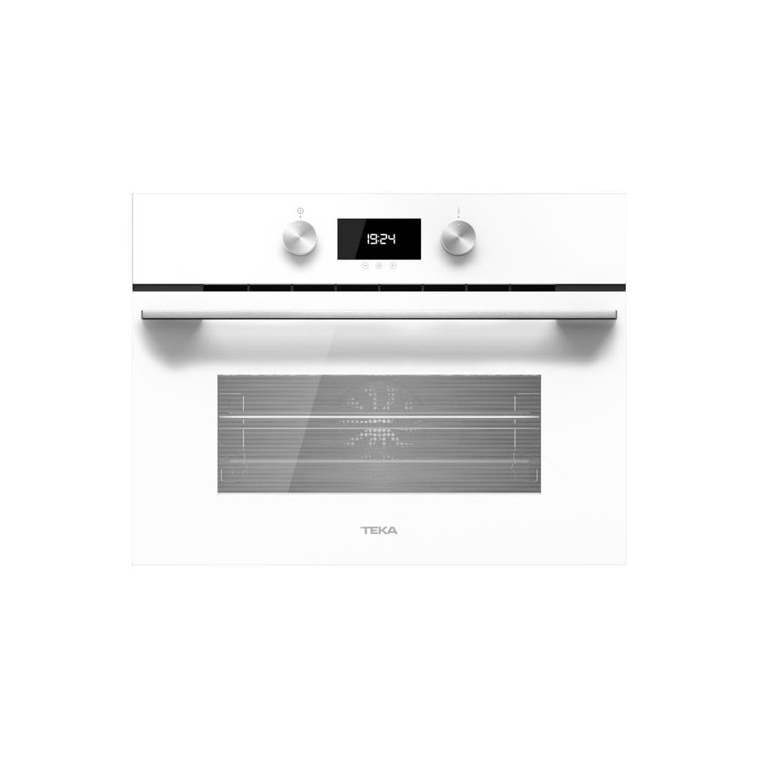 TEKA Horno Compacto Multifunción SurroundTemp 45 cm, Limpieza HydroClean ECO, 11 Funciones, Touch Control, HLC 8440 C, Color Blanco