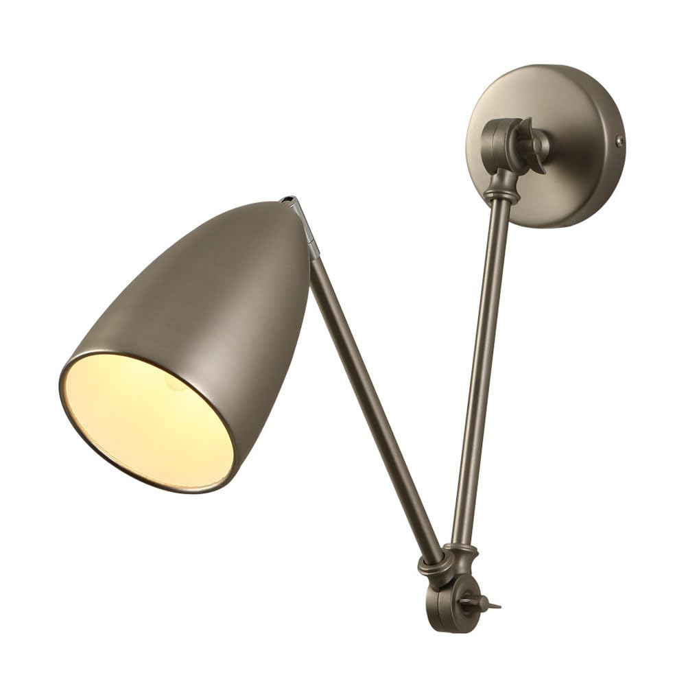 Kinkiet ścienny z regulowanym ramieniem, lampka nocna do czytania, rustykalna lampa ścienna w stylu wiejskim, do sypialni i gabinetu