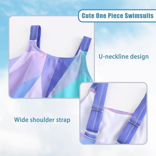 Image of Girls One Piece Swimsuits Tie Dye Bathing Suit for Girls Hawaiian Swimwear 3-16 Years