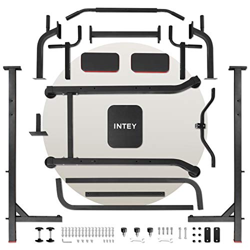 INTEY Power Tower Workout Dip Station Pull Up Bar for Home Gym Strength Training Fitness Equipment 2020 Newer Version