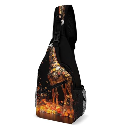 Colorful Giraffe Sling Bag Sport Backpack Hiking Daypack miniatura 1