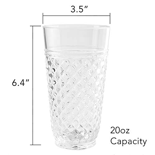 PG CCW Drinkware Collection - Premium Quality Super Clear Acrylic 20oz Plastic Water Tumblers - Set 4 - Thumbnail 7