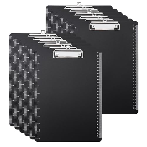 Srvnpioy Portapapeles A4, hecho de PVC, 12 unidades, color negro, para Oficina, Hospital,...