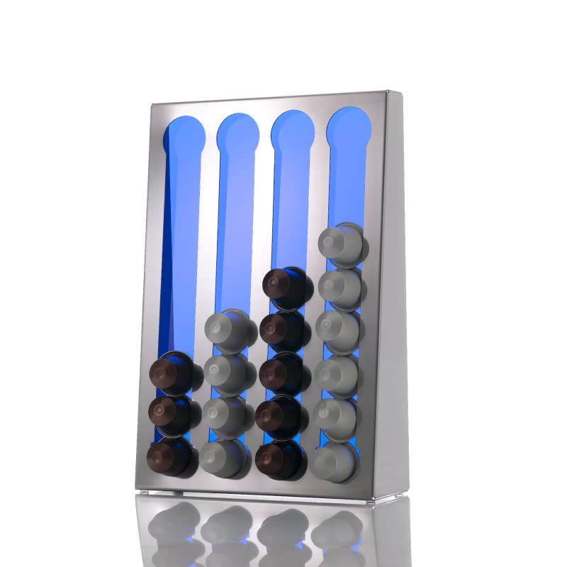 DON HIERRO - Dispensador para Capsulas de Café compatible con las cápsulas Nespresso- Acero Inoxidable - 32 Cápsulas -KAPSULAS-