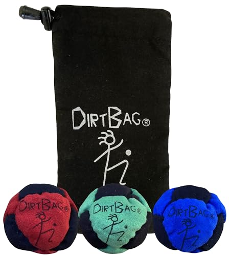 DIRTBAG Classic Footbag 3 Pack with Pouch, Unique...