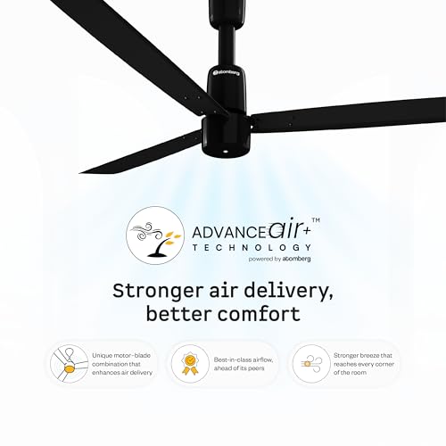 Image of atomberg Razon 1200mm BLDC Ceiling Fan with Remote | World's Smallest Motor Powered by BMC | Advance Air+ Technology | BEE 5 star Rated | Low Noise | Sleek Design | 3 Year Warranty (MIDNIGHT BLACK)