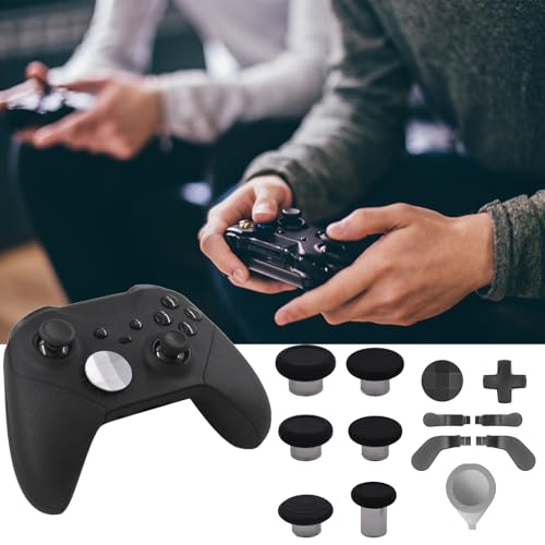 Image of 13 in 1 Elite Controller Paddles for Xbox Elite Series 2 Component Set for Xbox Elite Series 2 Core Controllers with 6 Metal Thumbsticks & Tool, 2 D-Pads, 4 Paddles (Black)