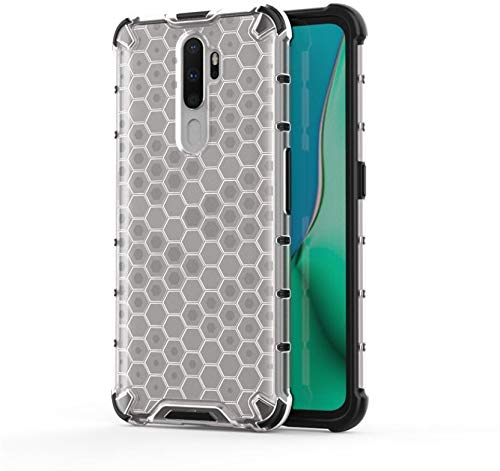 Image of Glasgow Back Case Cover Compatible with Oppo A5 2020 (Honeycomb Pattern) - Transparent