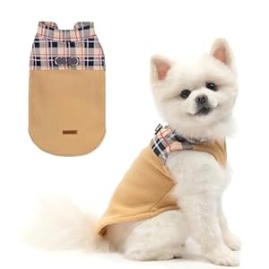 EXPAWLORER Fleece Dog Sweater for Small Medium Dogs – Classic Plaid Dog Jacket, Dog Winter Coat Vest with 2 D-Rings for Leash, Pet Cold Weather Clothes,Dog Apparel,Sweatershirt for Boy or Girls