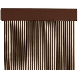 Cortina Puerta Exterior MERCURY TEXTIL Cortina para puerta tiras pvc 210x90cm,Cortina para puerta exterior (Marron+Filo Vainilla P18)