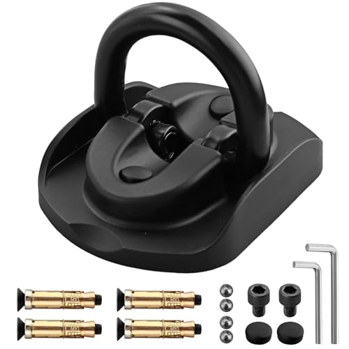 EYPINS Bodenanker/Wandanker mit Diebstahlschutz, einklappbar Befestigungsanker, Bügelstärke Ø 14mm– Fester Verankerungspunkt für Motorrad, Fahrrad, E-Bike, Bootund mehr mit Befestigungsmaterial