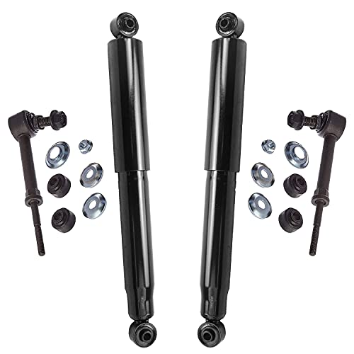 Image of Detroit Axle - 4pc Rear Shock Absorbers Kit for Chevrolet Equinox GMC Terrain Pontiac Torrent, 2 Shock Absorbers 2 Stabilizer Sway Bar End Links Replacement