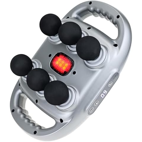 Auerllcy 6-Head Massage Gun, Professional Handheld Massager with Adjustable 9 Modes & Intensities, for Back/Legs/Waist/HIPS Full Body Muscle Relaxation Pain Relief Cover
