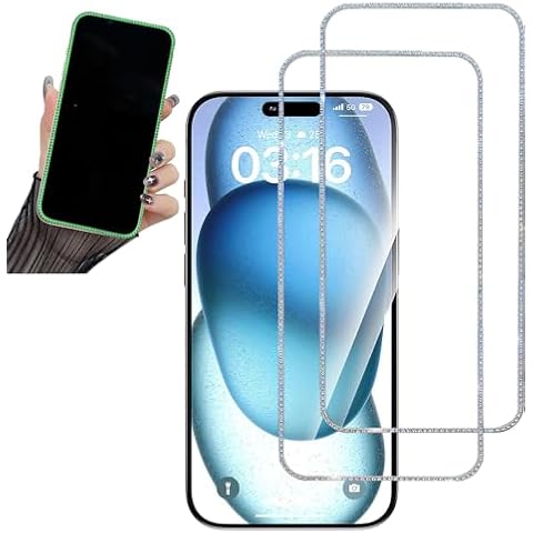 WIRIXSYD Glitter Screen Protector for iPhone 15 Pro Max Cover