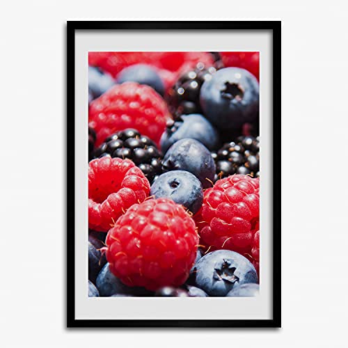 Cadre moderne MDF 50x70 cm Tulup Fruits de la forêt, une finition bois haut de gamme