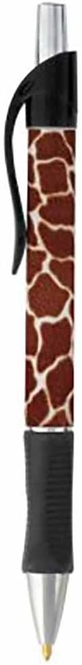 Giraffe Animal Print Pen - Black or Blue Writing Ink - Wildlife Nature Design - Stationery Gift - Office Business School Supplies (BLUE INK)