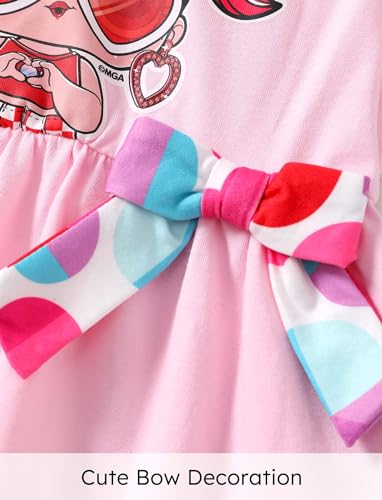L.O.L. Surprise! Girls 2PCS A-Line Ruffle Sleeveless Bow Tie Dress Shorts Set Girls Holiday Outfits - Image 5