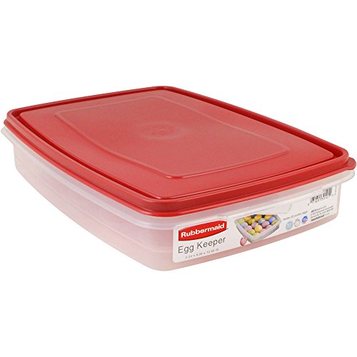 Rubbermaid Specialty Plastic Egg Keeper Food Storage Container , Red