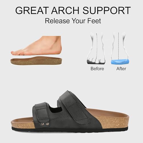 Image of Centrino Women's Berkin-Style Slip-On Sandals | Open Toe Design | Soft PU Footbed | Lightweight & Comfortable | Arch Support | On-Grip Sole | Casual Outdoor Wear (9222)
