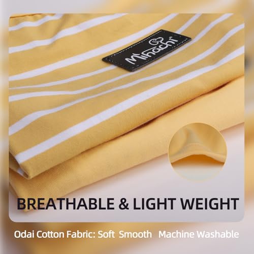 Image of MIHACHI Dog Shirts Cotton Striped T-Shirt, Summer Pet Clothes for Small Dogs, 2-Pack Soft Puppy Apparel Cat Tee, Sleeveless Lightweight, Quick Dry, Breathable,Stretchy, Yellow M
