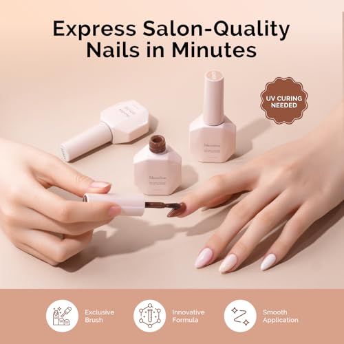 Image of MelodySusie Nude Brown Gel Nail Polish Set - 6 Colors Milky Beige Neutral Pink Soak Off UV LED Gel Polish Gift for Women Nail Art Manicure Salon DIY Nail Design Decoration at Home
