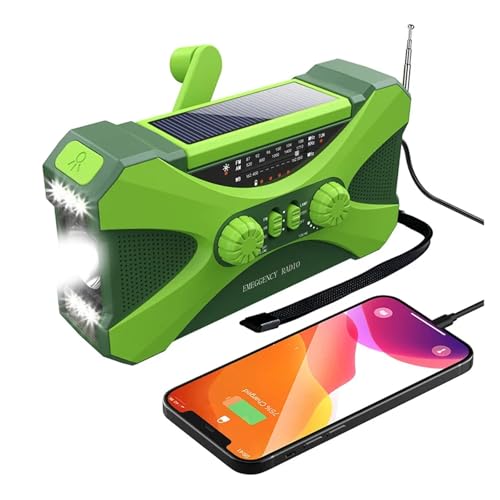 10000mAh ���@�\���W�I ��񂵃\�[���[ USB �[�d FM AM WB NOAA �V�C���W�I�ً} LED �����d���g�[�`�d�� �h�ЃO�b�Y �n�k �k��(Green)