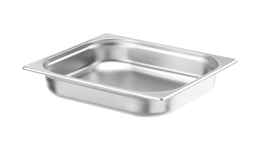HENDI Contenitore Gastronorm GN 2/3, Budget Line, resistenza termica -40 °C a 250 °C, per forno e bagnomaria, 5,5L, 354x325x(H) 65mm, acciaio inox