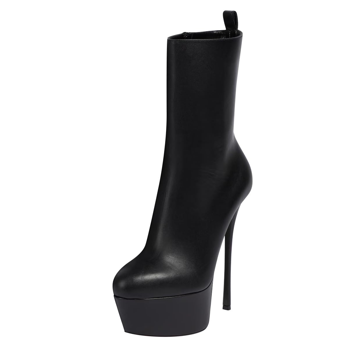 FSJ Women Stylish Round Toe Platform Ankle Boots Stiletto High Heel Dress Booties for Versatile Nightclub Party Size