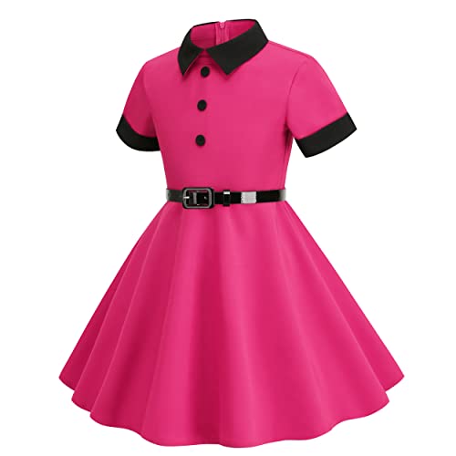 1950s Dresses for Girls 50s Dress for Kids Rockabilly Swing Dresses Girls Vintage Dresses Audrey 50's Retro Dress with Belt