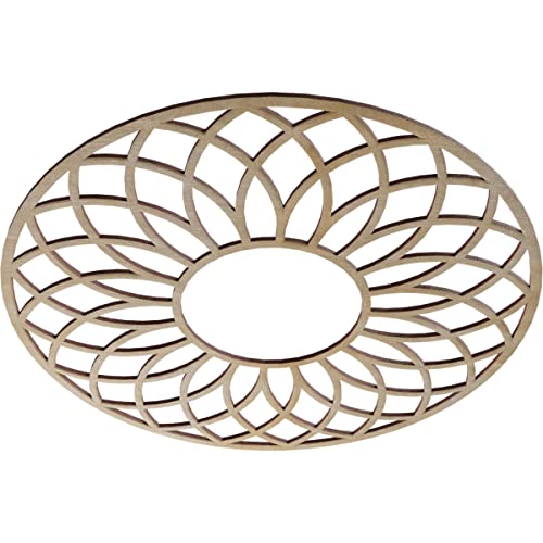Image of Ekena Millwork 24 inchOD x 8 1 /4 inchID x 1 /4 inchT Cannes Wood Fretwork Pierced Ceiling Medallion, Birch