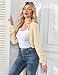 Womens Long Sleeve Bolero Shrug Sweater Open Front Cropped Cardigan Shrugs 2026 Fashion Y2K Tops Casual Loose Fit Knitwear Fall Outfits Apricot