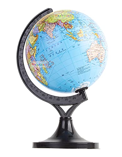Image of Magicwand Paper & Plastic Political Educational ABS Plastic Laminated Rotating World Globe with Plastic Base【5 Inches with Plastic Base】