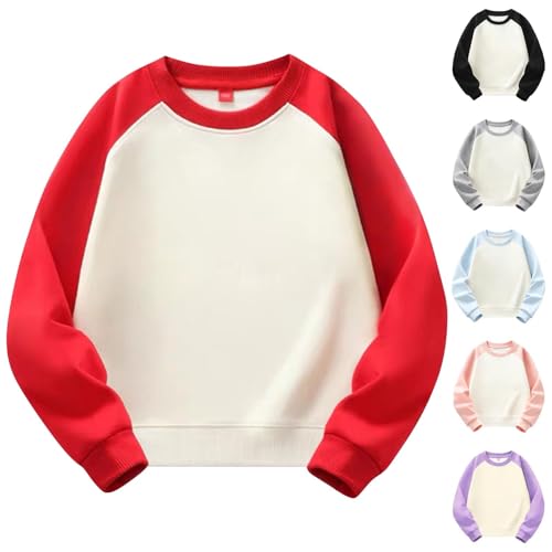 Loose Crewneck Sweatshirt for Boys Girls Color Block Raglan Sleeve Pullover Tops Kids Outdoor Workout Athletic Outfits3