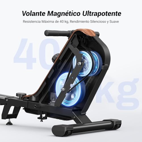 MERACH Máquinas de Remo de Casa, Máquina de Remo Silenciosa con Riel Extendido de 130CM, Potente Máquina de Remo Magnética de 16 Niveles y Capacidad de Carga de 160 kg - Imagen 3