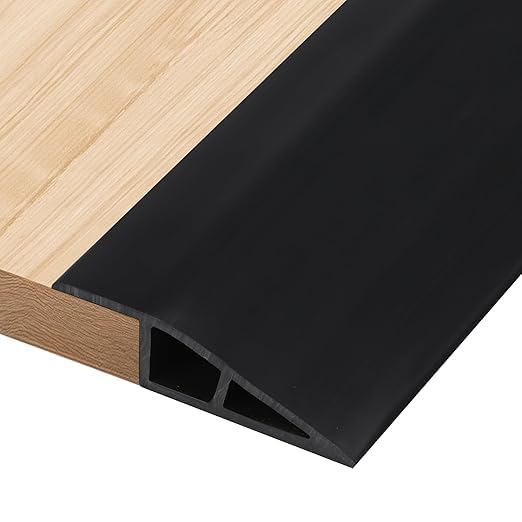 2.4M PVC Rubber Wheelchair Ramp Self Adhesive,Threshold Reducer,Door Floor Threshold Transition Strip,Butt Up Threshold-Moldings Trim for Doorways Carpet Floor Tile Edge Scooter(1cm,Black)
