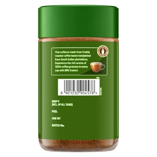 Image of BRU Gold Instant Coffee Powder 100 g Jar, 100% Pure Ground Coffee Powder from South India - Premium Arabica & Robusta Roasted Beans (Pack of 3)