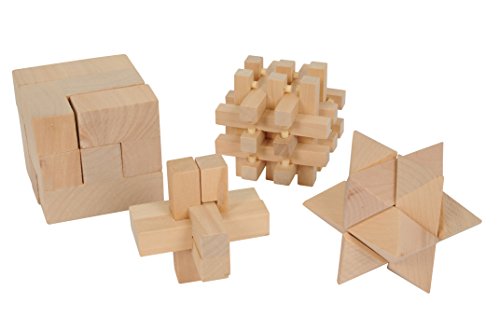 Preisvergleich Produktbild Lifetime 85450 4 Holz Puzzle Denkspiel Geduldspiel Würfel